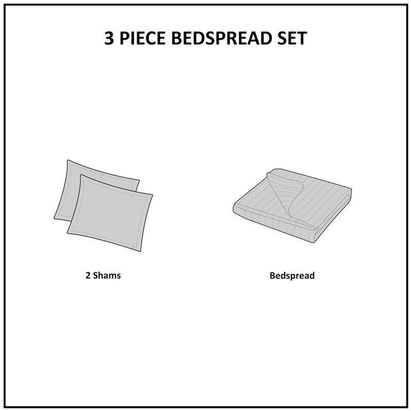 3 Piece Tufted Cotton Chenille Bedspread Set Off-White King/Cal King