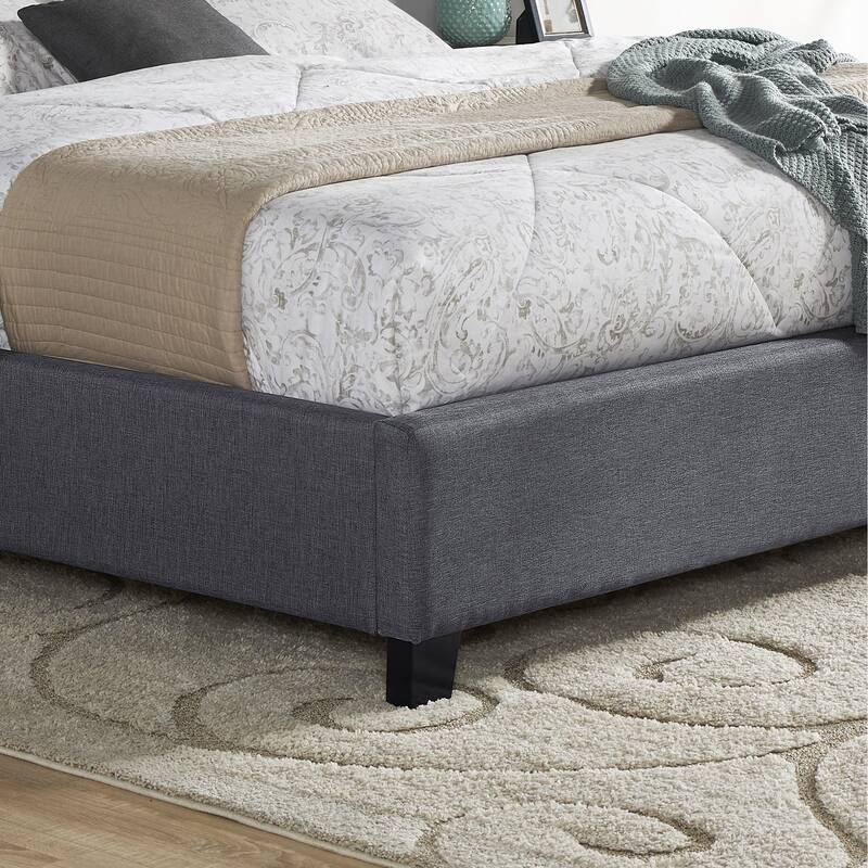 Upholstered Polyester Bed with Tufted Wingback