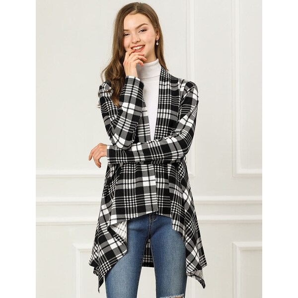 women's buffalo plaid cardigan