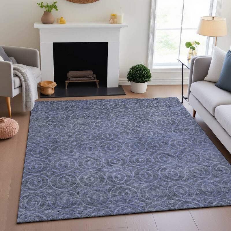 Premium Washable Super Soft Casual Contemporary Mayfield Rug - Denim - 5' x 7'6"
