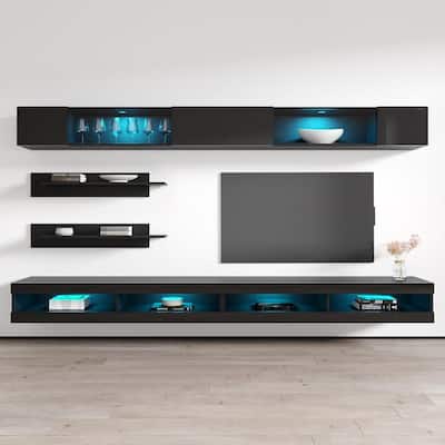 Fly I3 34TV Wall Mounted Floating Modern Entertainment Center