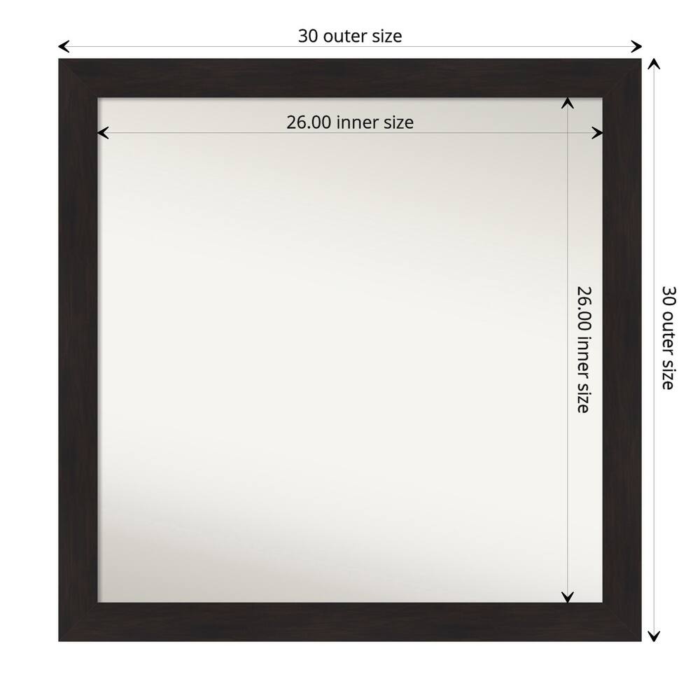 Non-Beveled Bathroom Wall Mirror - Furniture Espresso Narrow Frame