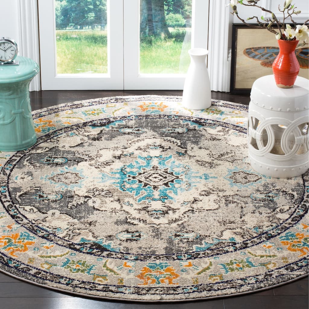 SAFAVIEH Monaco Oceane Boho Medallion Distressed Area Rug - 11' Round