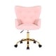 preview thumbnail 16 of 18, Porthos Home Tyra Swivel Office Chair, Teddy Fabric, Gold Chrome Legs