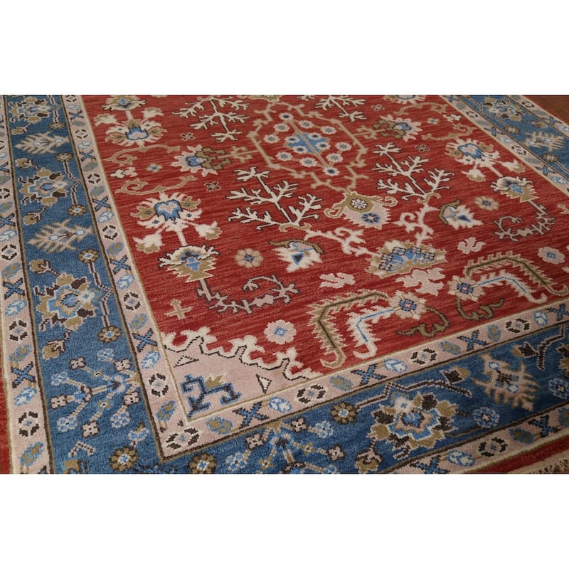 Oushak Oriental Area Rug Hand-Knotted Wool Carpet - 8'1"x 9'11"