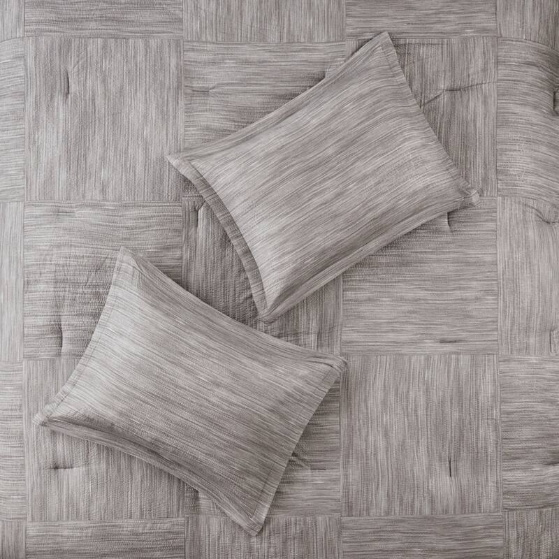 GDF Studio - Walter Printed Seersucker 7-Piece Comforter Set with Decorative Pillows