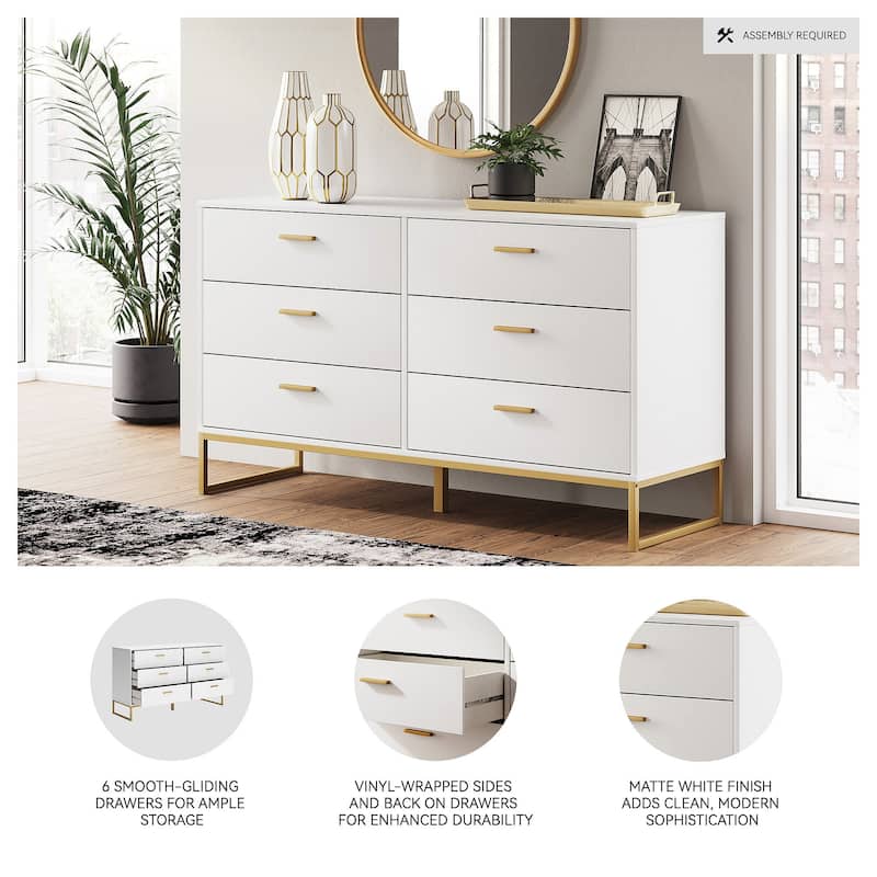 Signature Design by Ashley Socalle White/Gold Dresser