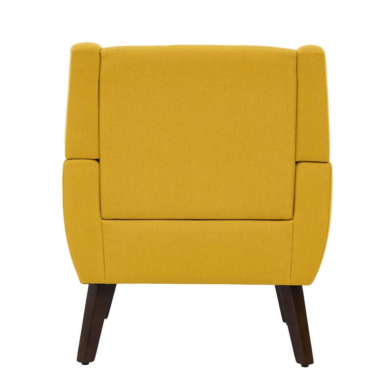 Modern Tufted Wingback Accent Chair Linen/Faux Leather/Velvet Armchair