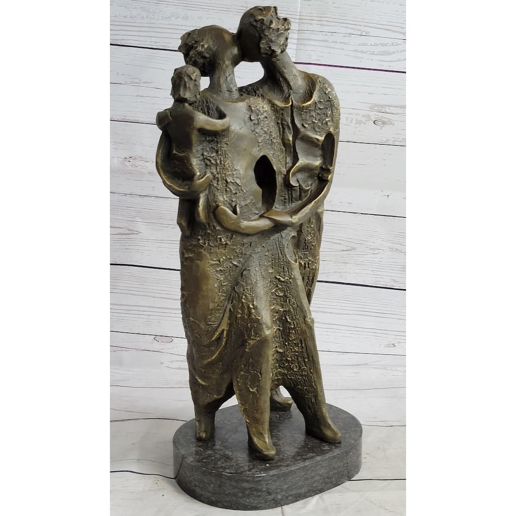 Salvador Dali Abstract Couple With Baby Modern Art Bronze Sculpture Statue Decor