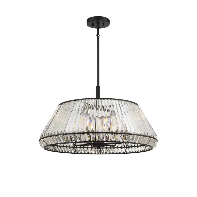 Savoy House 7-1610-6 Pyramid 6 Light 29" Wide Crystal Drum Chandelier