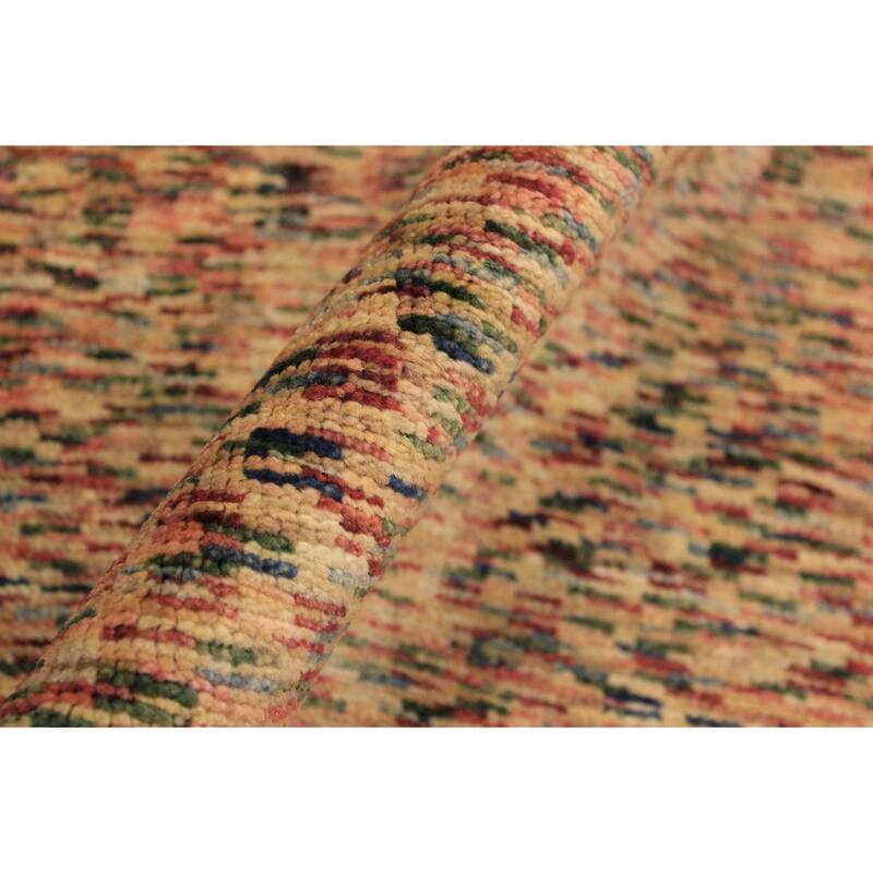 Modern Minimalist Gabbeh Hand Knotted Wool Area Rug