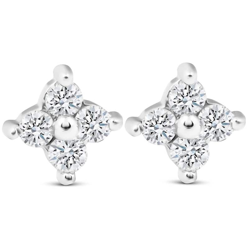 Bliss Diamond 1/2ct Diamond Eight-Stone Star Burst Studs White Gold