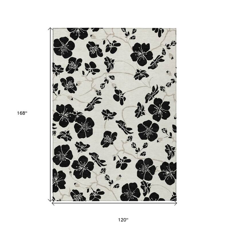 HomeRoots Floral Transitional Rectangle Outdoor Rug