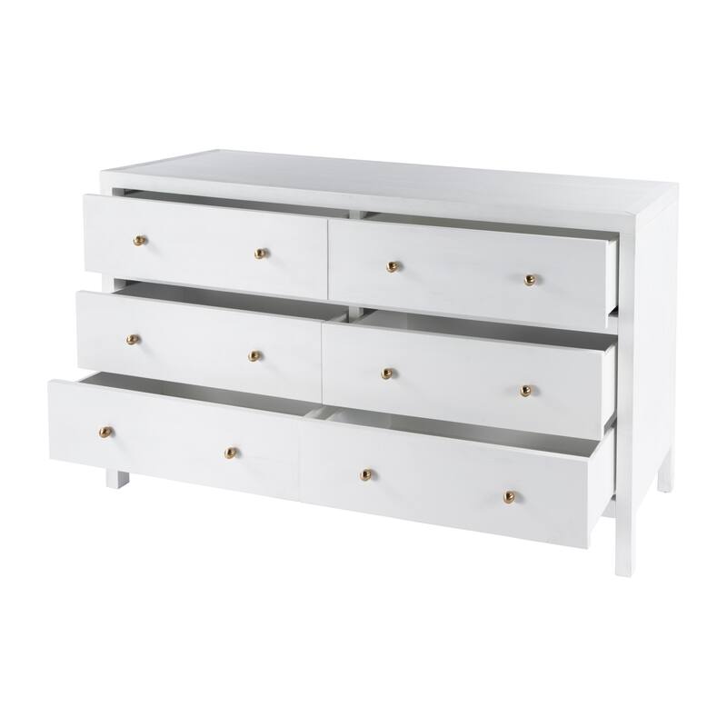 Nora 6-Drawer Wood Wide Dresser