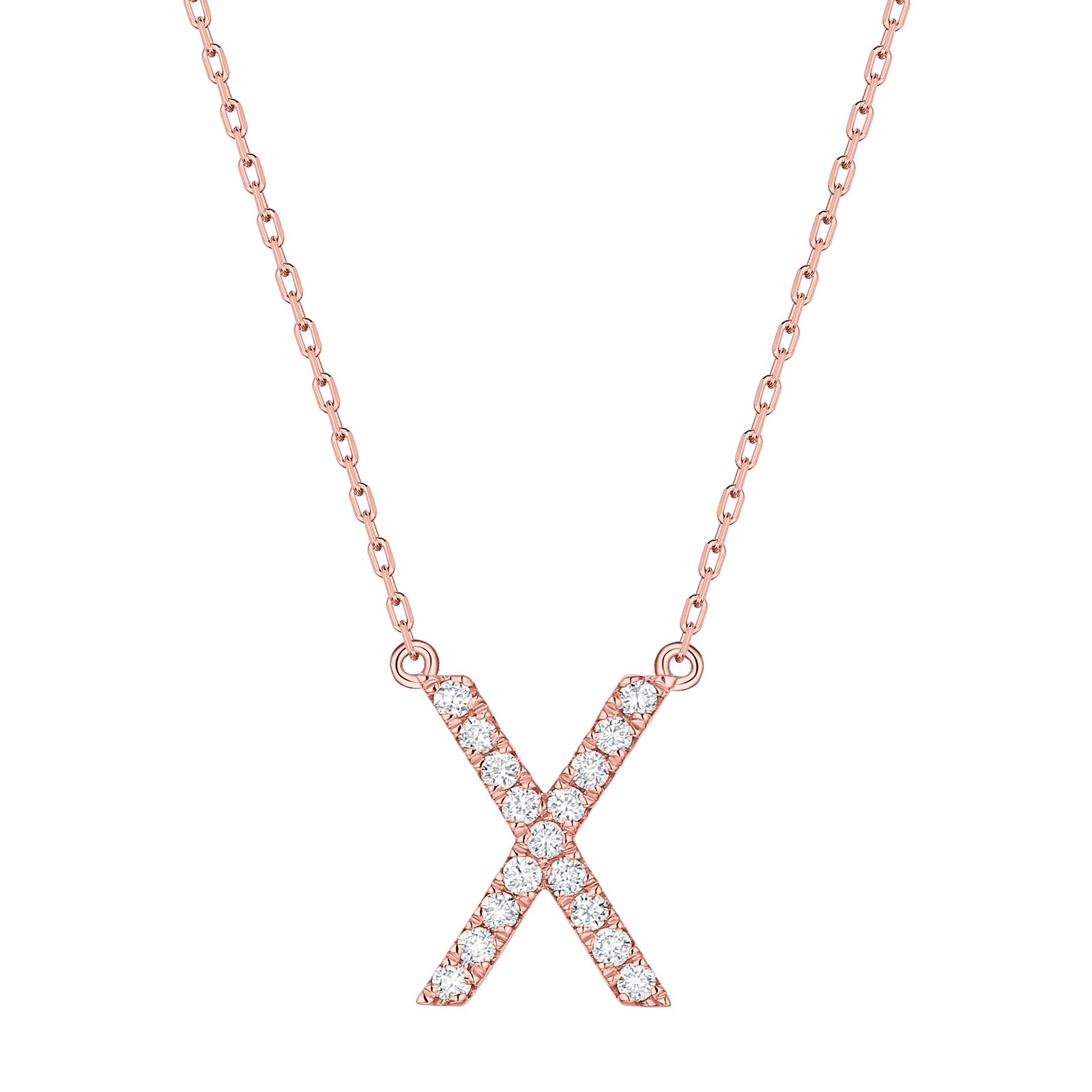 Shop Smiling Rocks 0 20ct G H Vs1 Lab Grown Diamond Alphabet Letter X Necklace 14k Gold Overstock 31607084