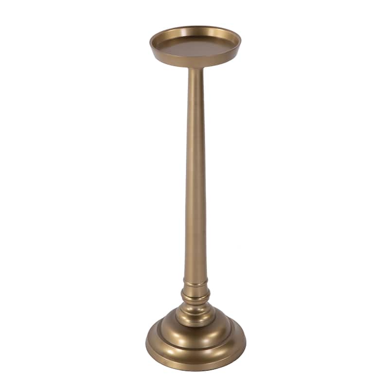 Tilly 7 in. W Round All Metal Pedestal Base End Table - Antique Gold