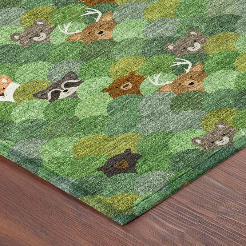 Machine Washable Indoor/ Outdoor Whimsy Critters Chantille Rug