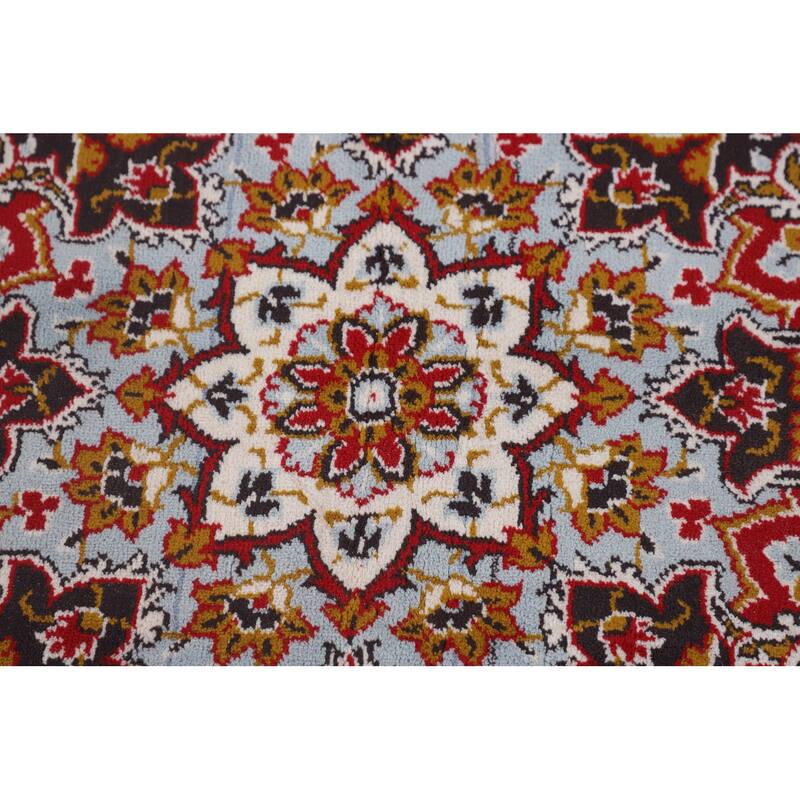 Kashan Turkish Area Rug Machine-Made Oriental Red Carpet - 9'7" x 12'6"