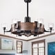 preview thumbnail 1 of 3, Lodgin 35-inch Lighted Ceiling Fan with Glass Pillar Lamps Black/Brown - Remote/Hardwired