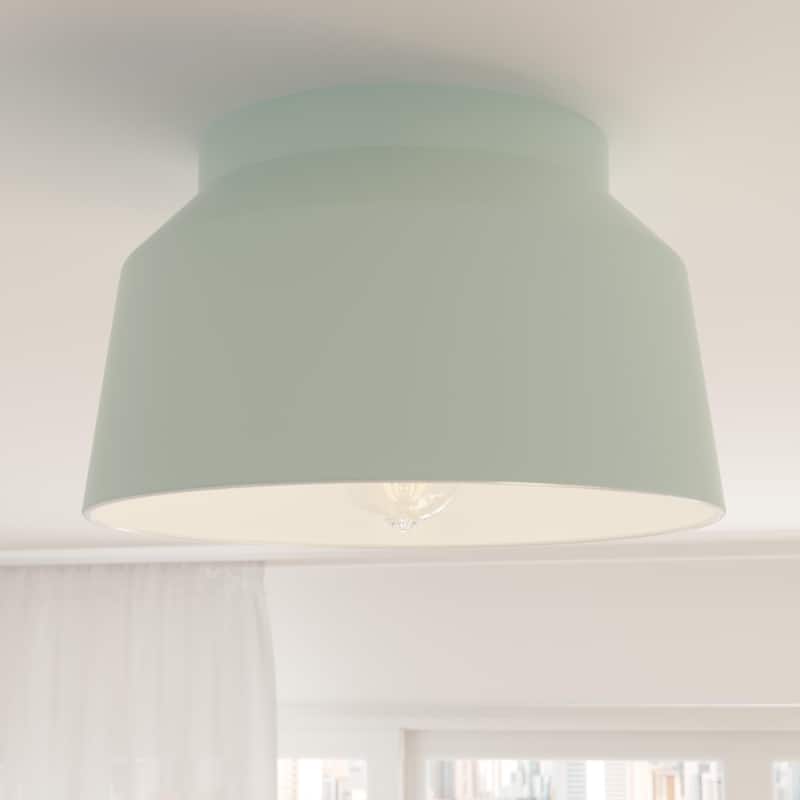 Hunter Cranbrook 1-Light Flush Mount Ceiling Light - Bathroom, Office, Hall, Kitchen - Mid-Century Modern - Damp Rated! - Mint
