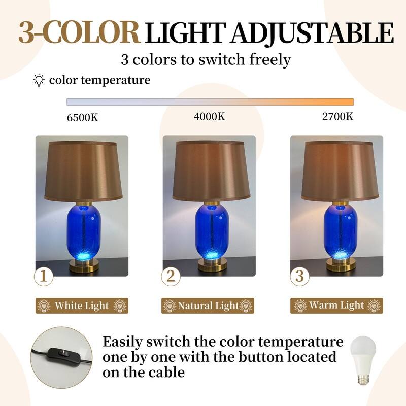 Bedside Table Lamp with 3-Way Lighting Modes for Bedroom Living Room