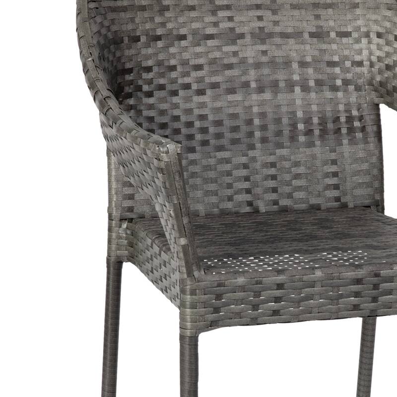 All Weather Commercial Grade PE Rattan Stacking Patio Chairs - 4 Pack