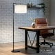 preview thumbnail 33 of 46, Brightech Montage Modern 60 in. Contemporary Arc LED Color Adjusting Floor Lamp with White Fabric Drum Shade