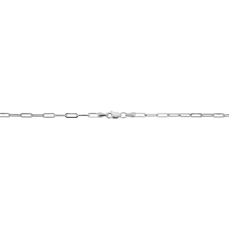 14k White Gold Polished Paperclip Chain Bracelet (2.5 millimeter, 7 inches)