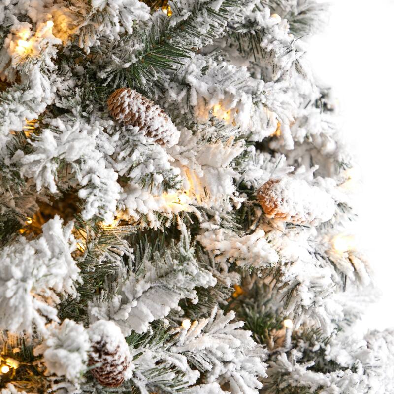 9Ft Artificial Christmas Tree with Lights - White River Mountain Pine Holiday Decor - 108