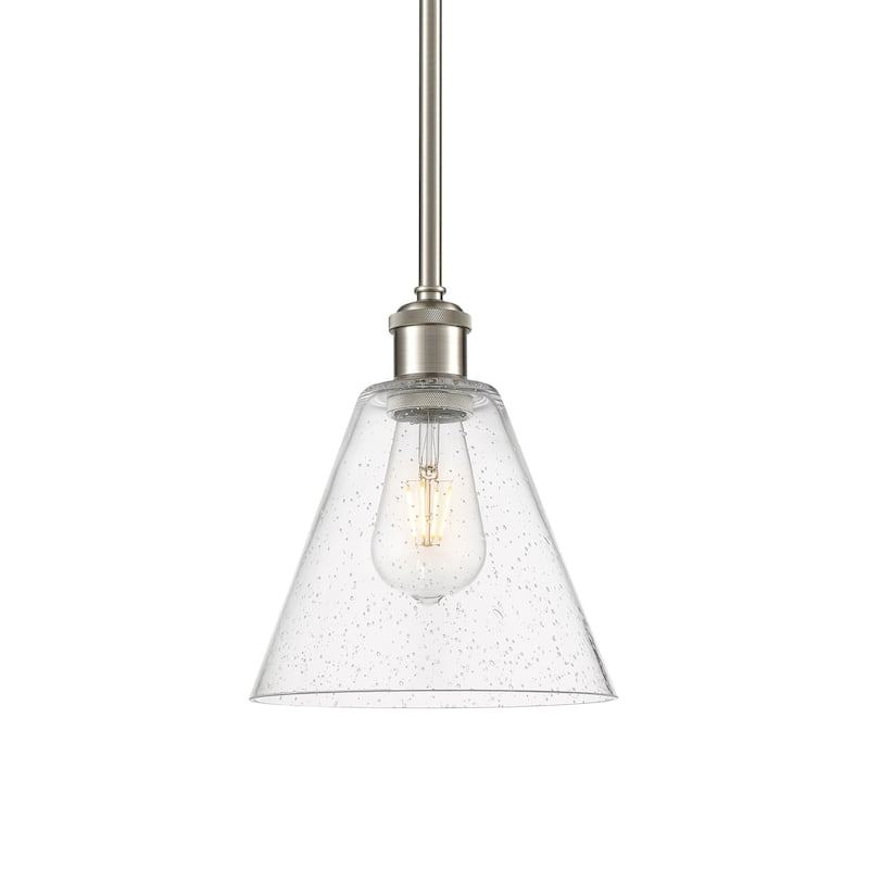 Innovations Lighting 516-1S-10-8 Berkshire Pendant Berkshire 8" Wide - Brushed Satin Nickel / Seedy