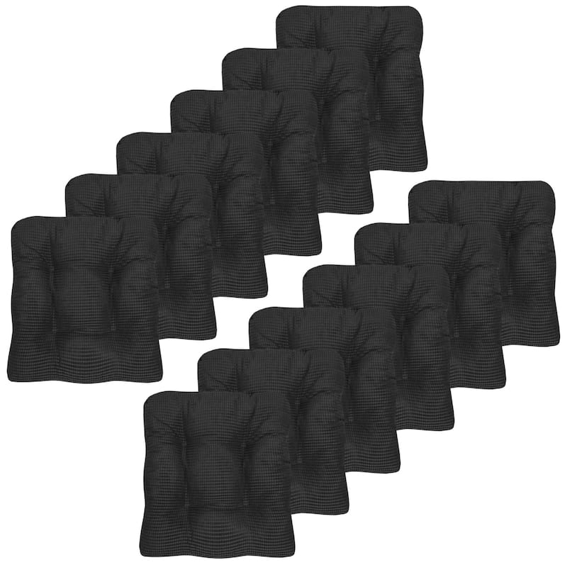 Fluffy Memory Foam Non-slip Chair Pad - Set of 12 - Charcoal