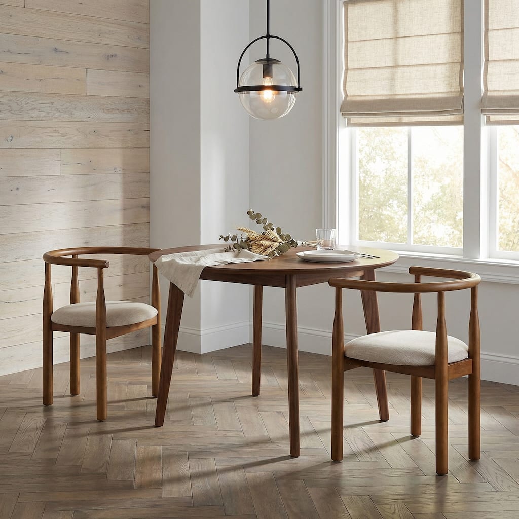 Christopher Knight Home - Set of 2 Haven Mid-Century Modern Rubberwood Dining Chairs with Cushioned Seat