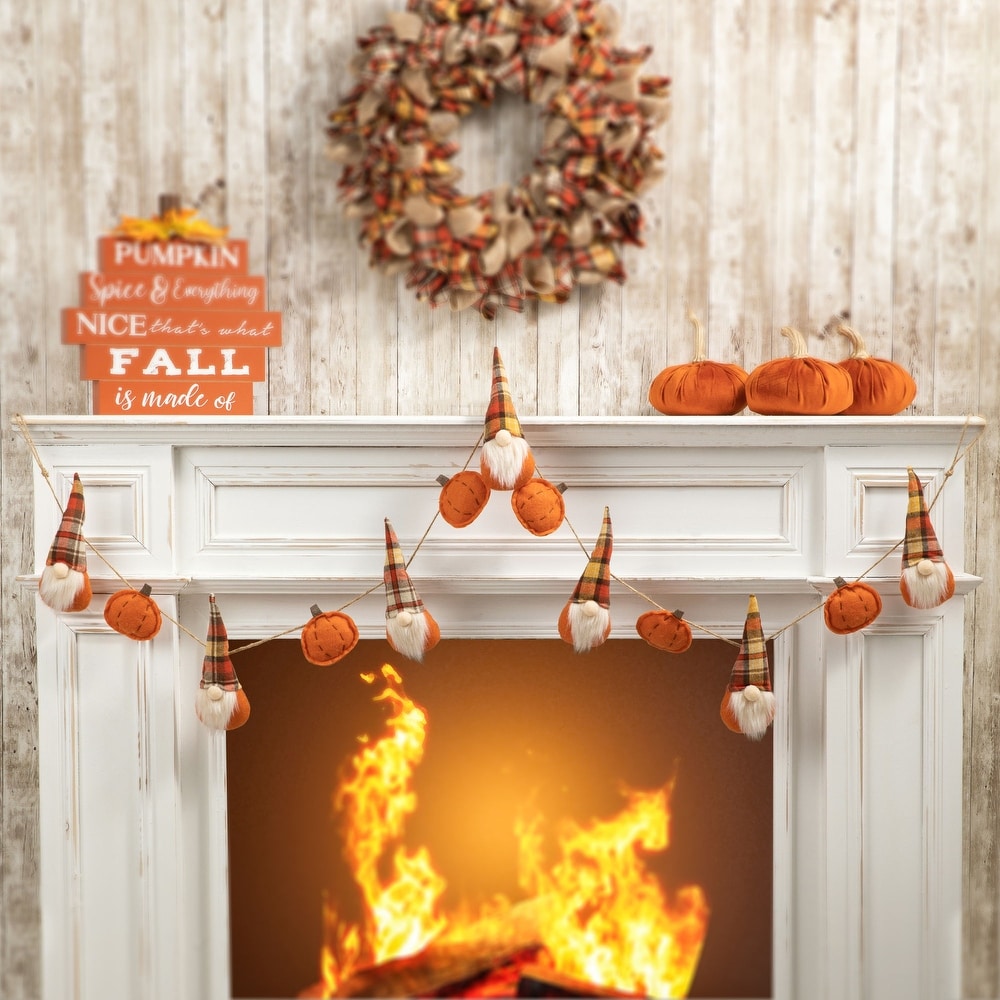 Fall and Thanksgiving Artificial Harvest Orange Pip Berry Garland - Autumn  Rustic Berries, Farmhouse Home Decor for Table Arrangements, Fireplace