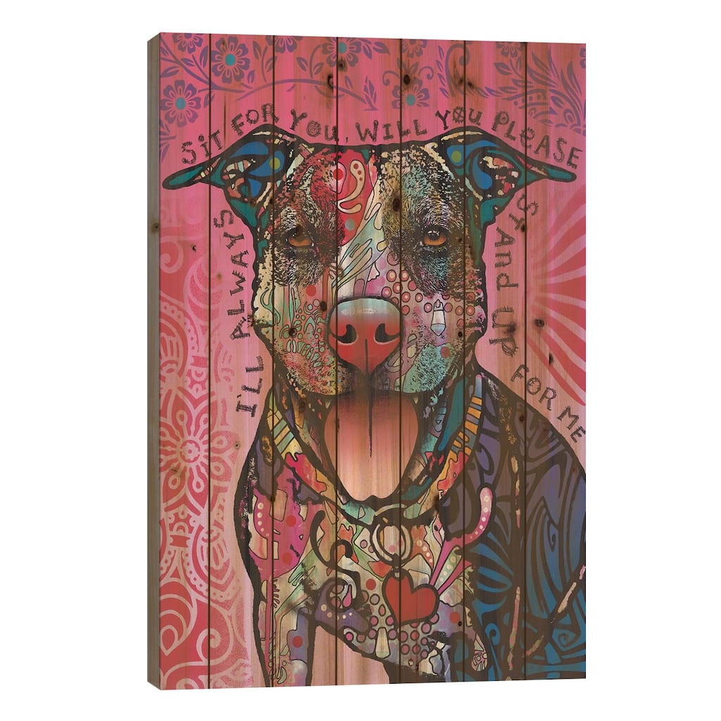 Stand Up Print On Wood by Dean Russo - Multi-Color