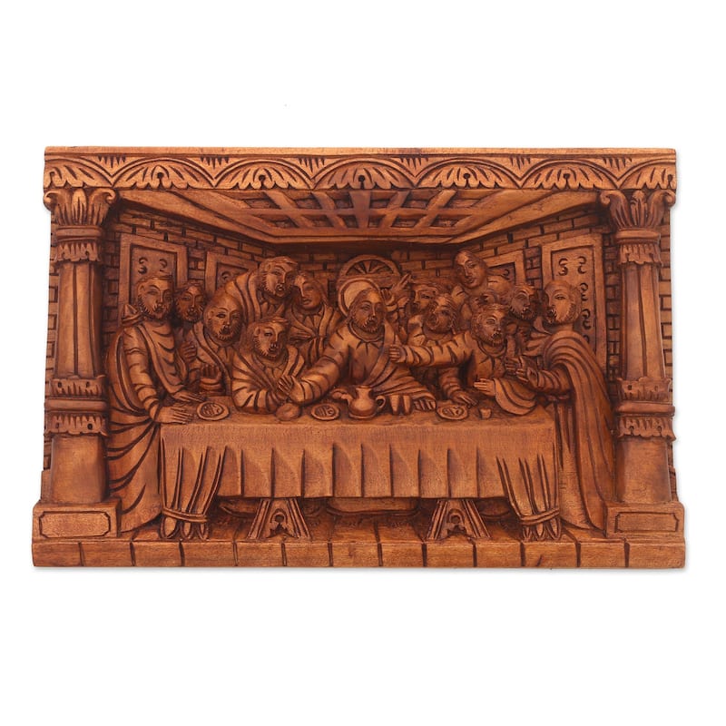 Novica Handmade Last Dinner Wood Relief Panel