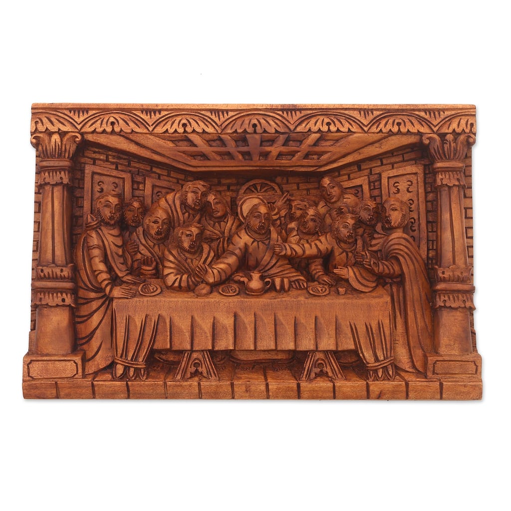 Novica Handmade Last Dinner Wood Relief Panel