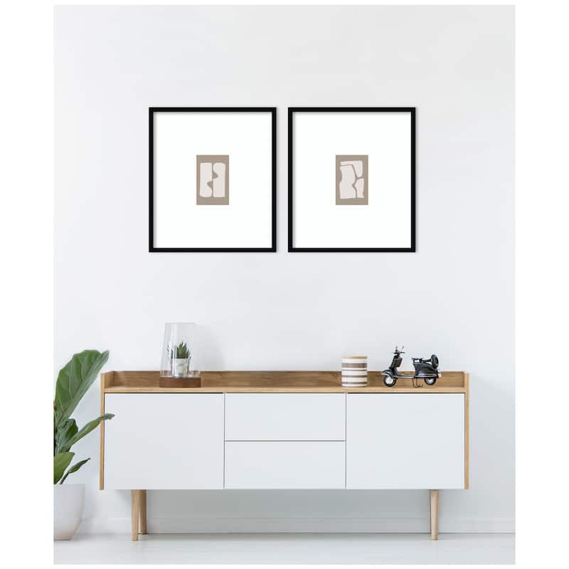 Kate and Laurel Organic Figures 01 & 02 2 Piece Framed Wall Art Print Set by Gabrielly Guedes