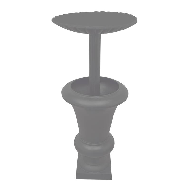 Ornate Round Cast Aluminum Metal 40-in Bird Bath and Planter Vase Combo