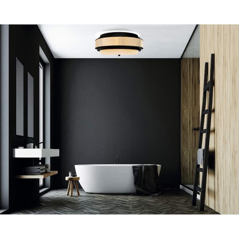 Valdivia 4 Light 18in Black Flush Mount