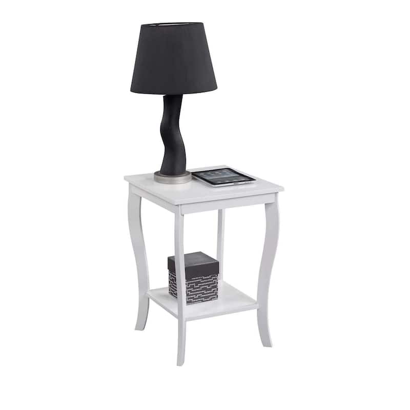 Square End Table with Spacious Two Tier Shelves, Transitional Accent Table Perfect for Storage and Stylish Living Room Décor