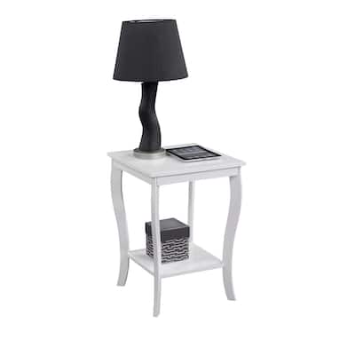 Square End Table with Spacious Two Tier Shelves, Transitional Accent Table Perfect for Storage and Stylish Living Room Décor