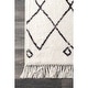 preview thumbnail 3 of 27, Nuloom Ivory Contemporary Cabin Diamond Moroccan Tassel Area Rug