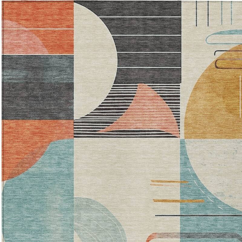 HomeRoots Geometric Modern Rectangle Outdoor Rug