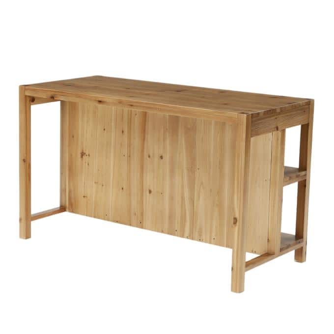 59.05" Solid Wood Kitchen Island with Storage, Dining Prep Table