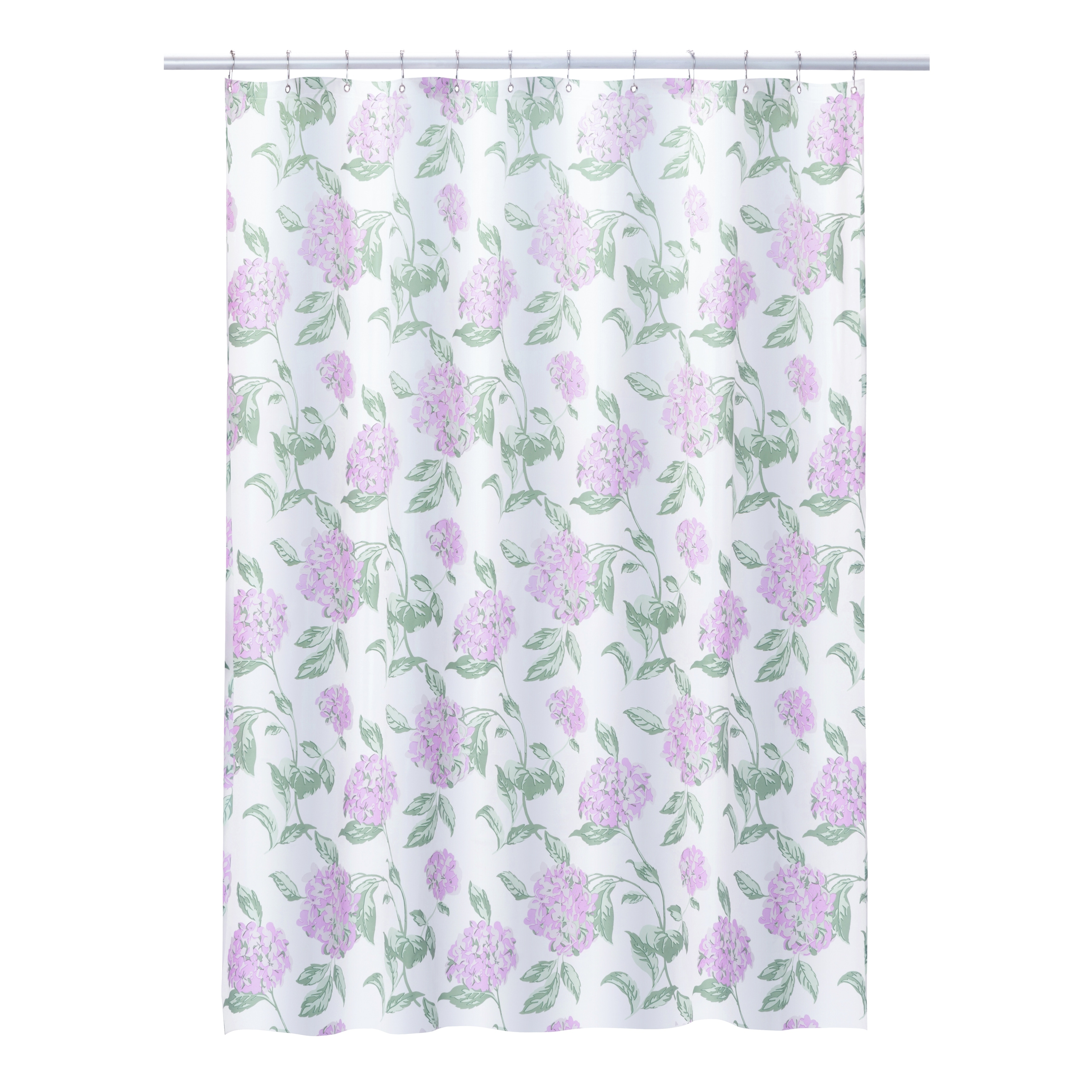 Laura Ashley Lavender Hydrangea 70x72 PEVA Shower Curtain - Bed