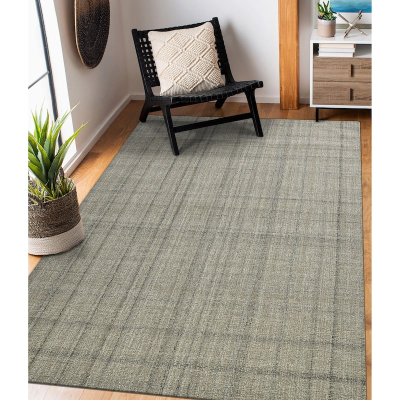 Copper Grove Clare Plaid Hand-Tufted Wool Area Rug - 8'6" x 11'6" - Camel