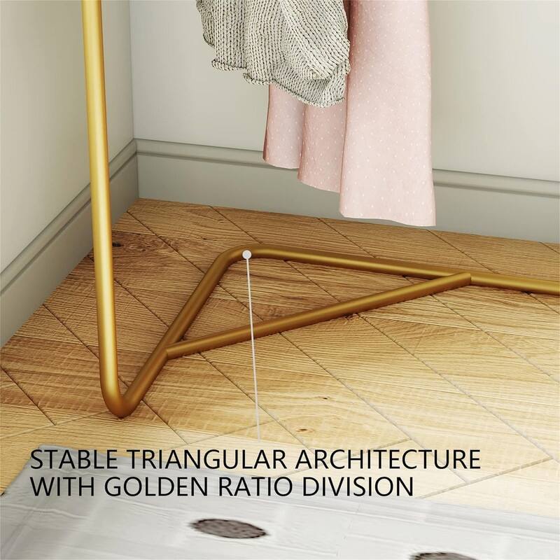 Gold Metal Corner Coat Rack - 15"D x 30"W x 63"H
