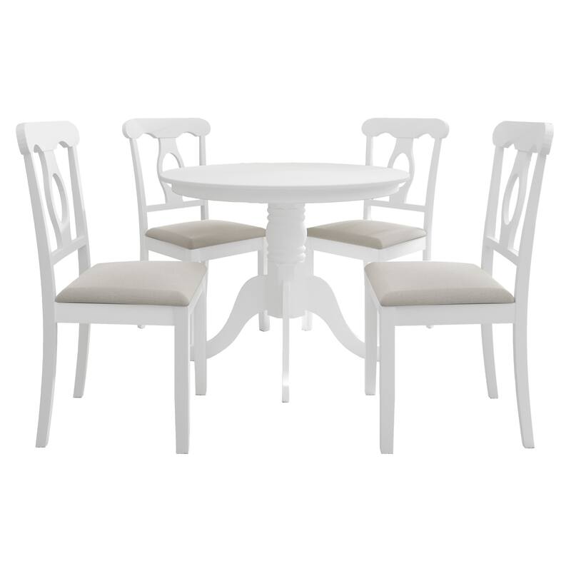 CraftPorch Mid-Century 5-piece Wooden Dining Set - White