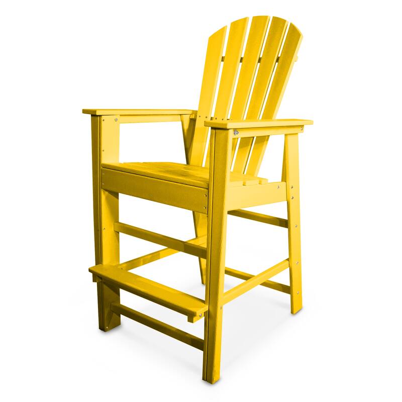POLYWOOD South Beach Outdoor Adirondack Bar Chair - Lemon