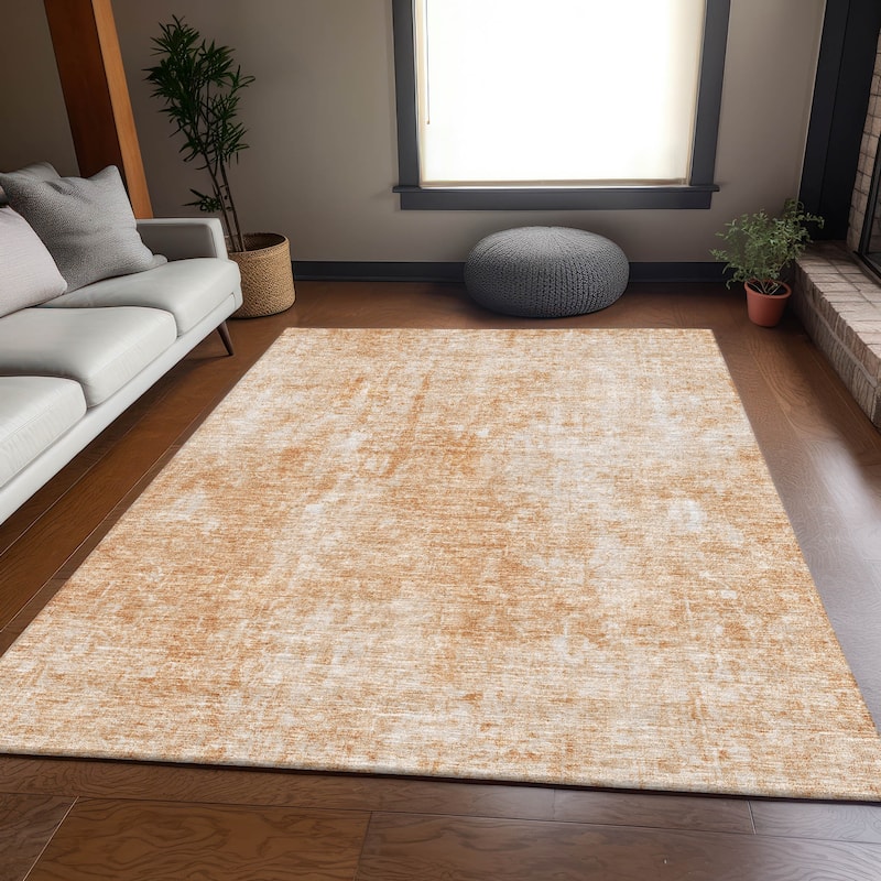 Premium Washable Super Soft Solid Ombre Mayfield Rug - Terracotta - 3' x 5' - Rectangle